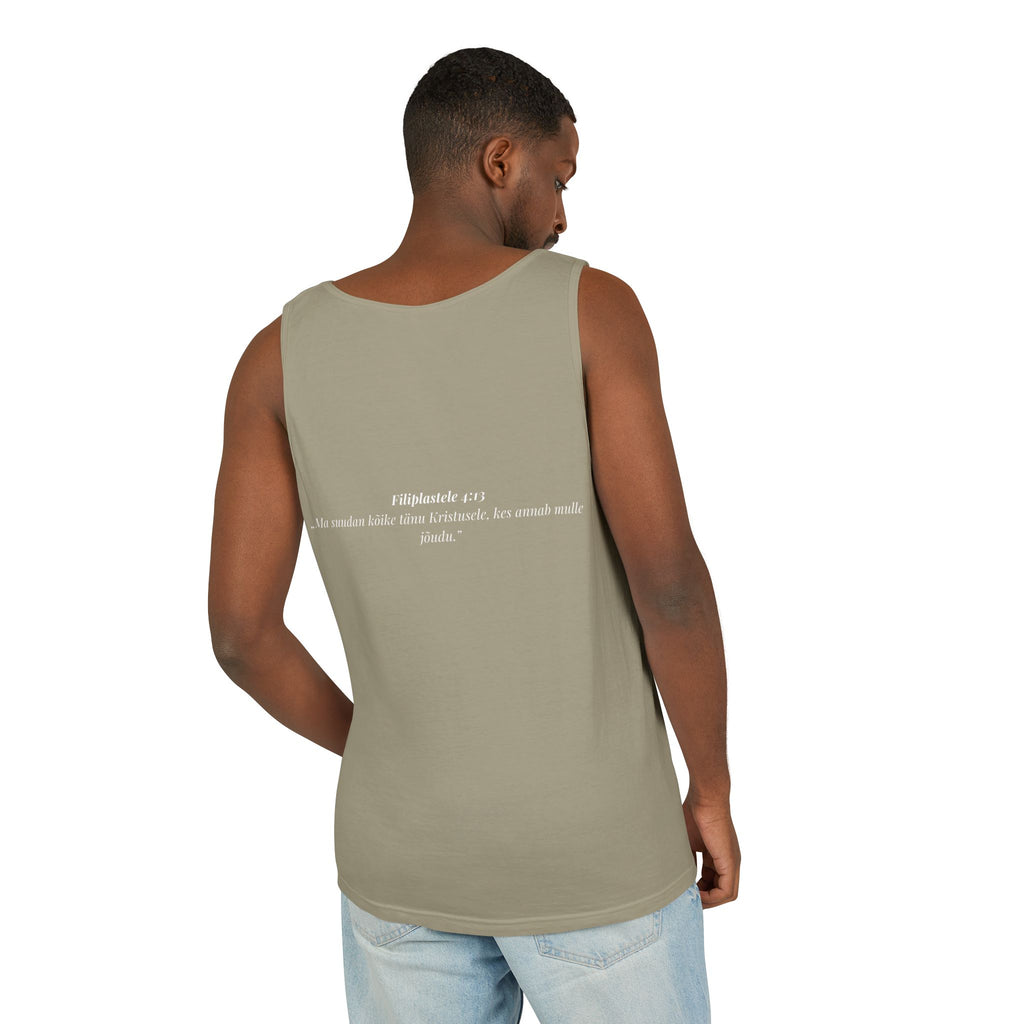 Jesus Minimalist Tank Top — Simple Gold Faith Graphic