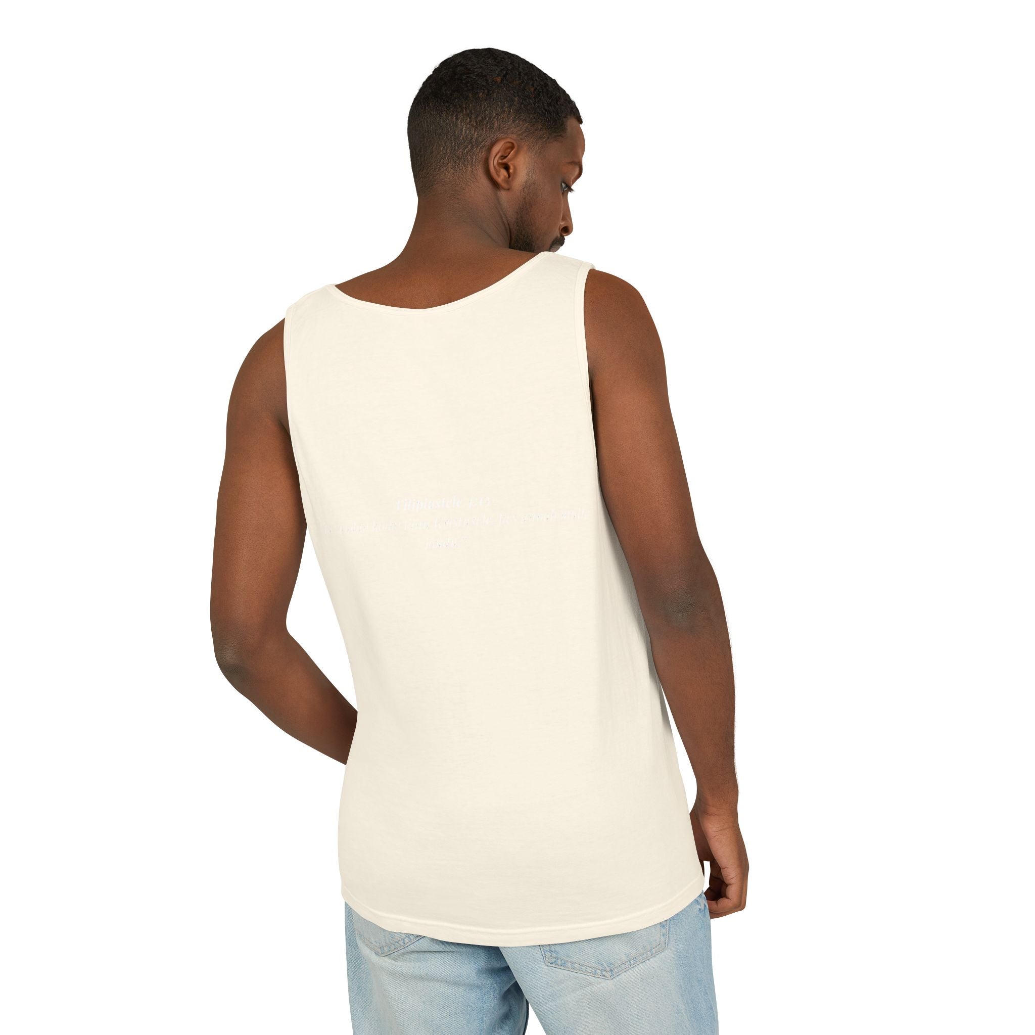 Jesus Minimalist Tank Top — Simple Gold Faith Graphic
