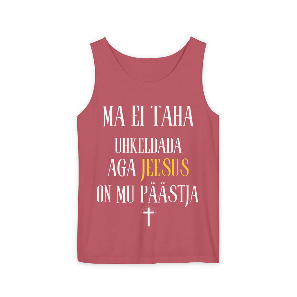 Jesus Minimalist Tank Top — Simple Gold Faith Graphic