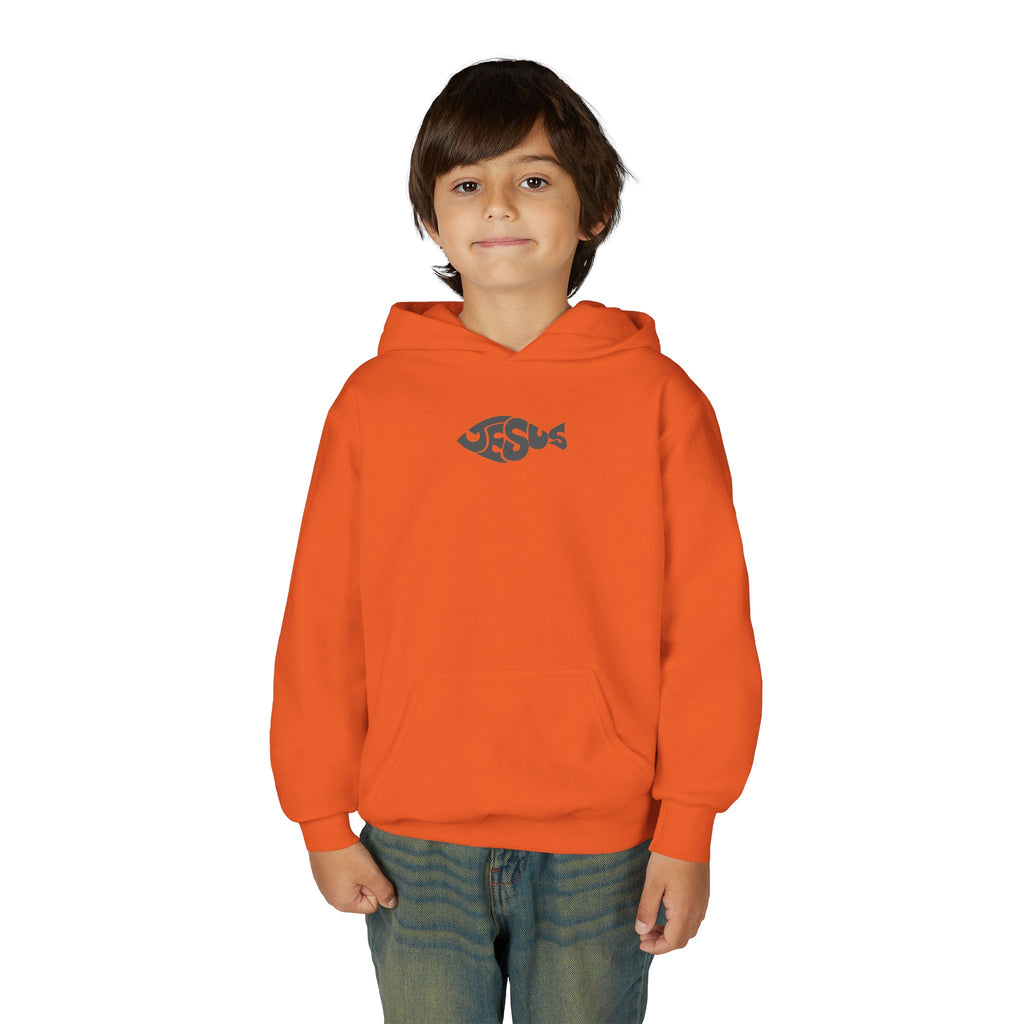 Youth Jesus Fish Hoodie — Christian Faith Graphic Hoodie for Kids