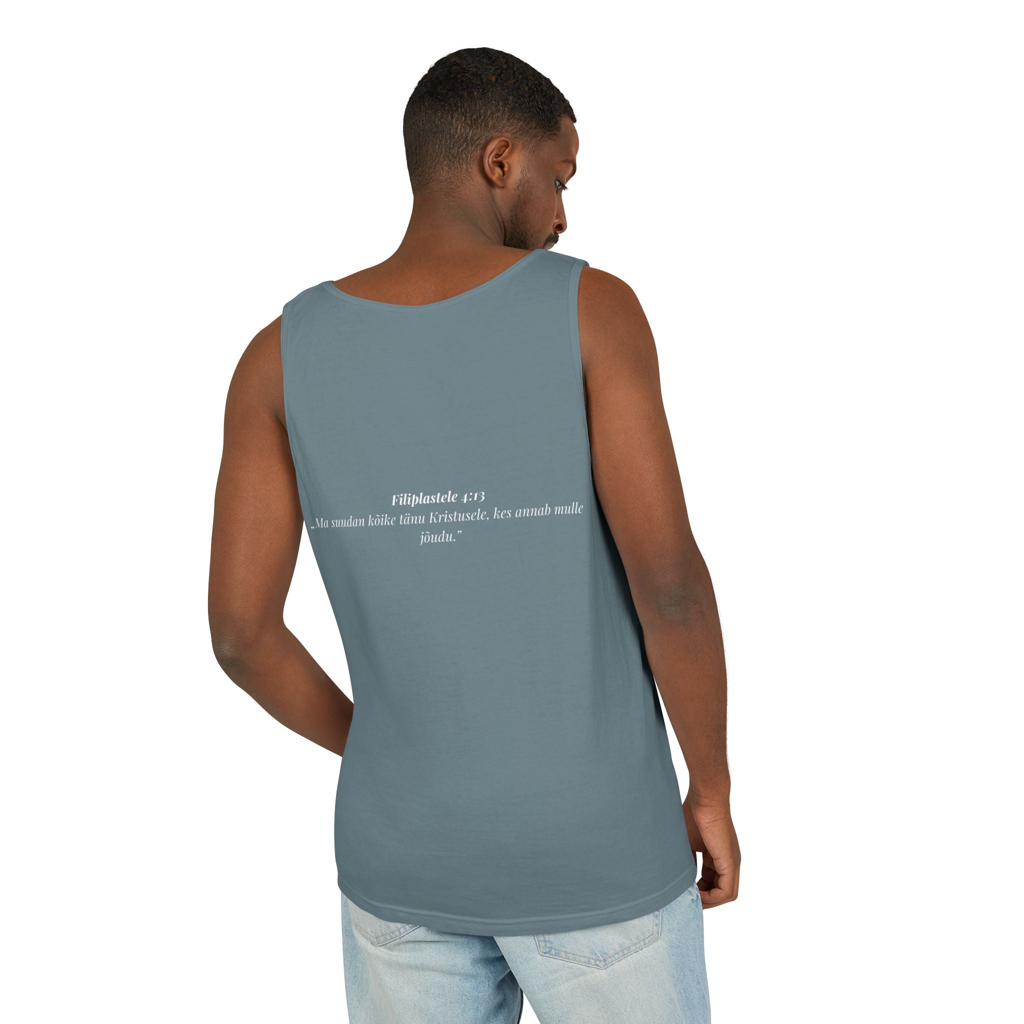 Jesus Minimalist Tank Top — Simple Gold Faith Graphic
