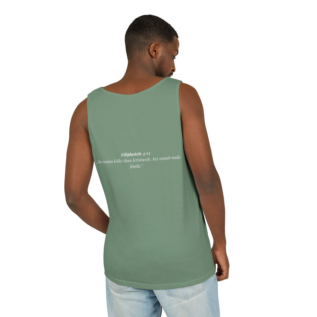 Jesus Minimalist Tank Top — Simple Gold Faith Graphic