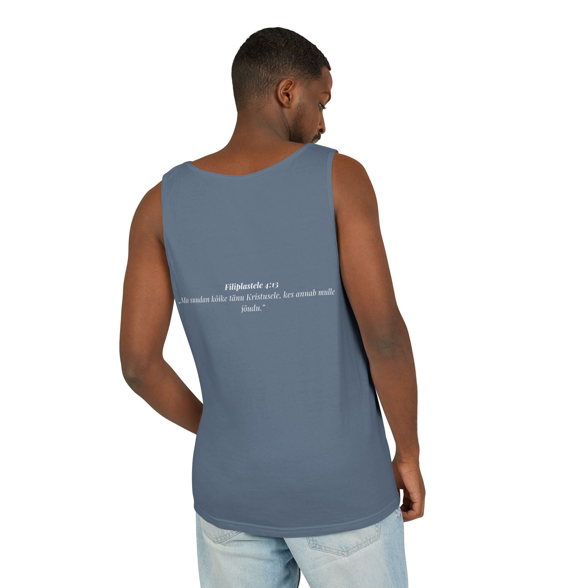 Jesus Minimalist Tank Top — Simple Gold Faith Graphic