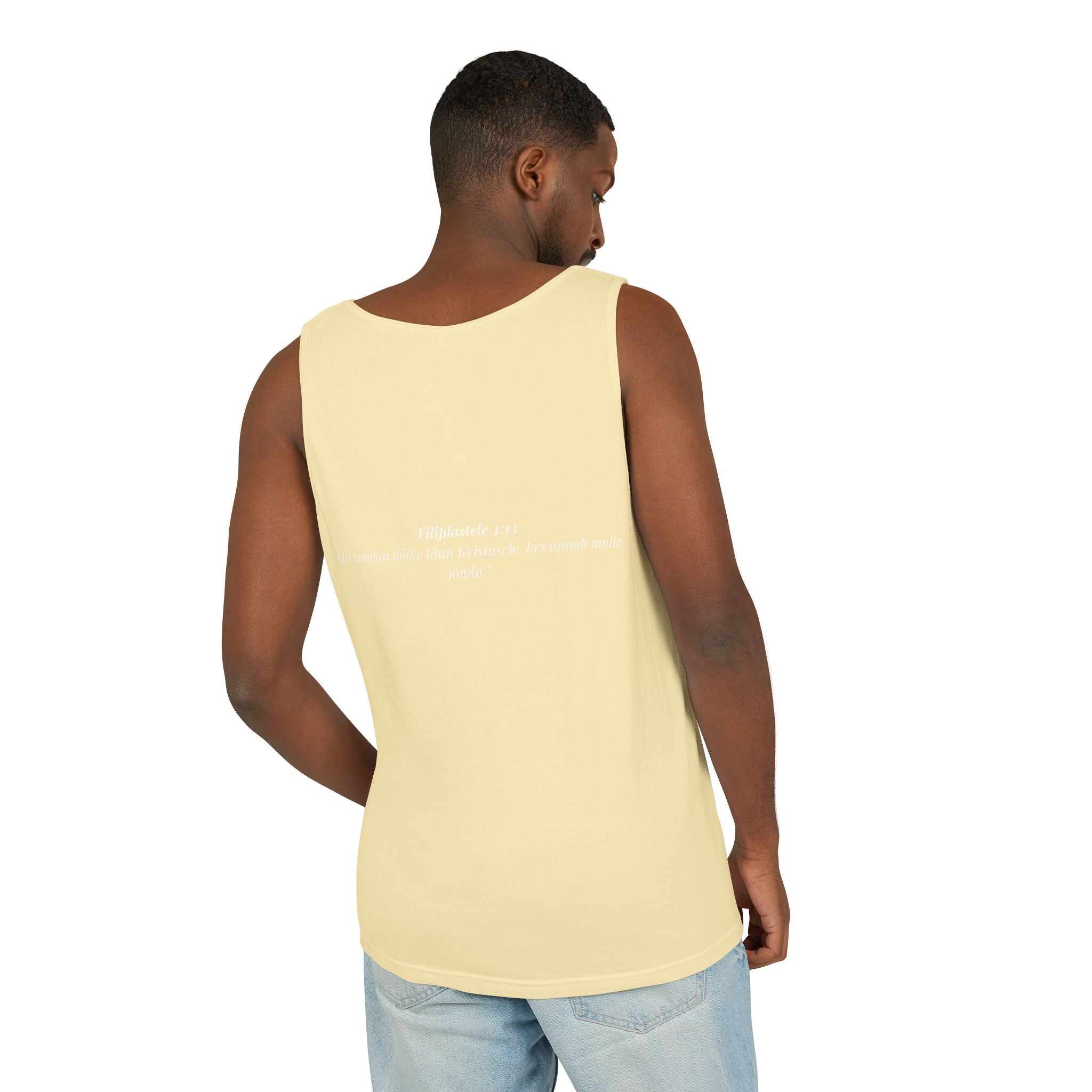 Jesus Minimalist Tank Top — Simple Gold Faith Graphic