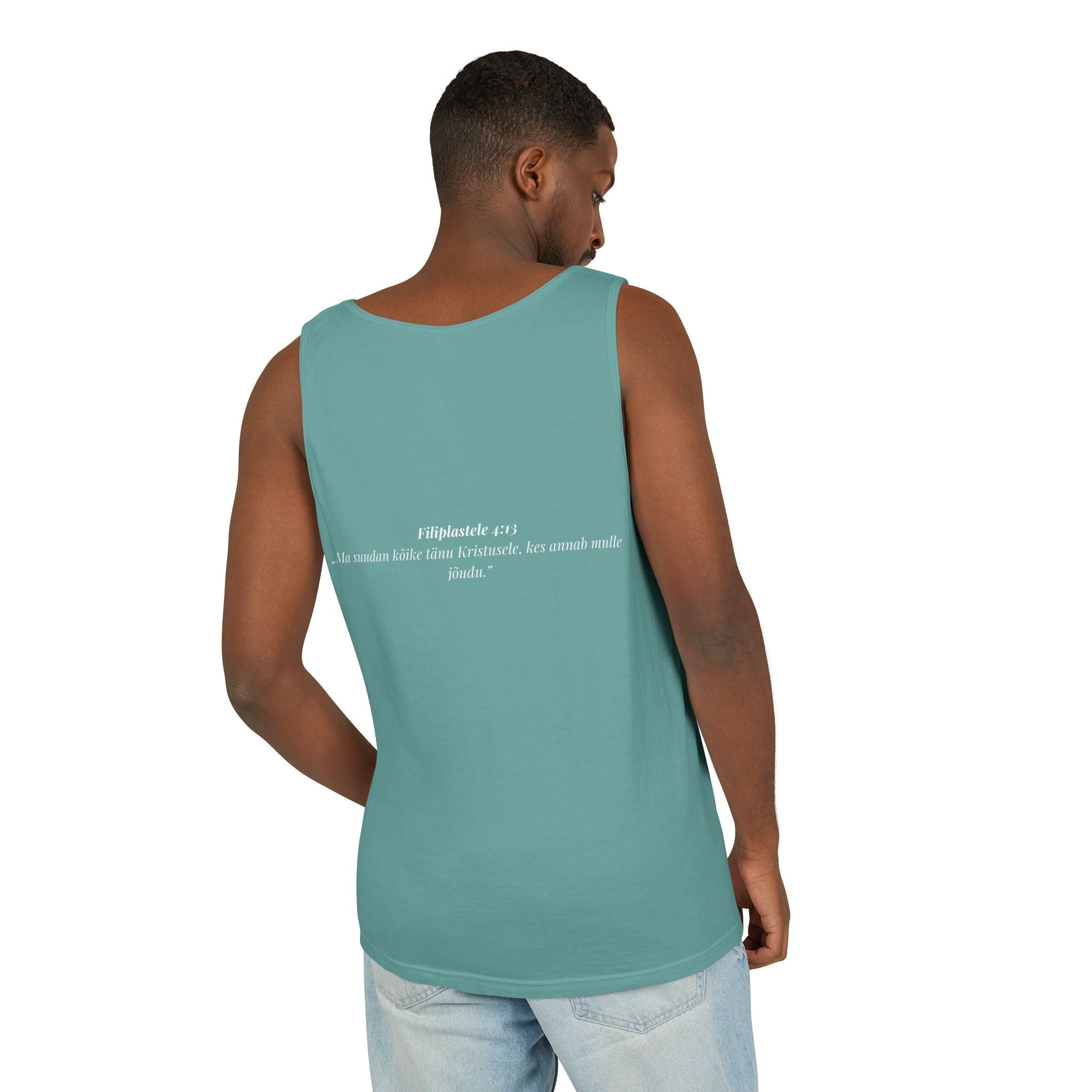 Jesus Minimalist Tank Top — Simple Gold Faith Graphic