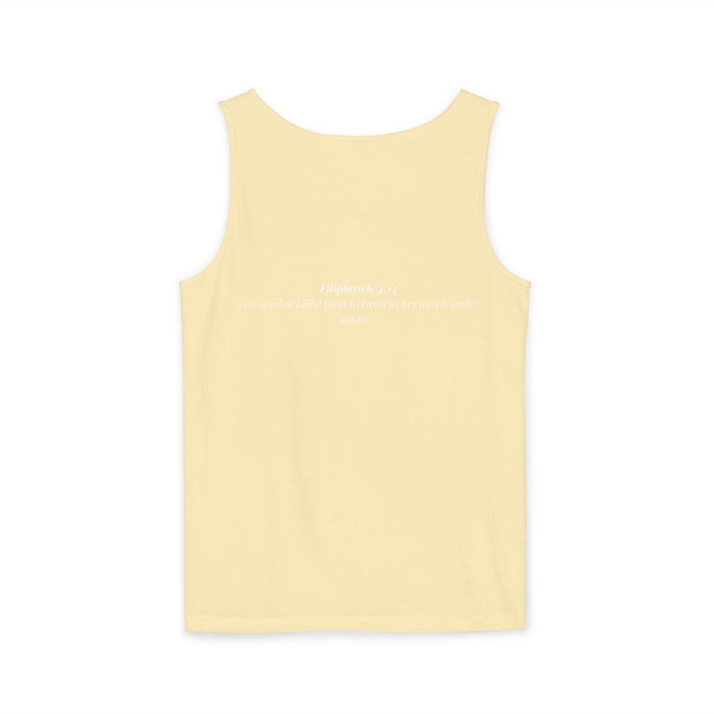 Jesus Minimalist Tank Top — Simple Gold Faith Graphic