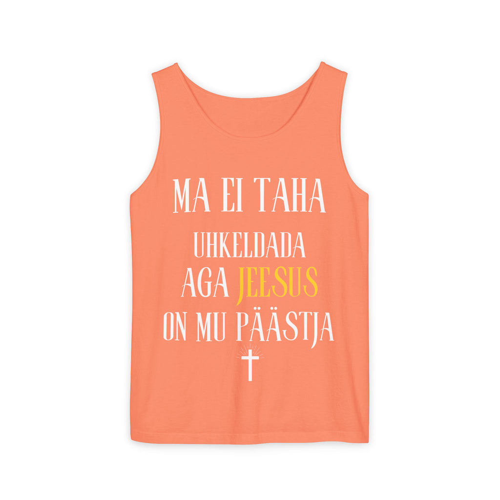Jesus Minimalist Tank Top — Simple Gold Faith Graphic
