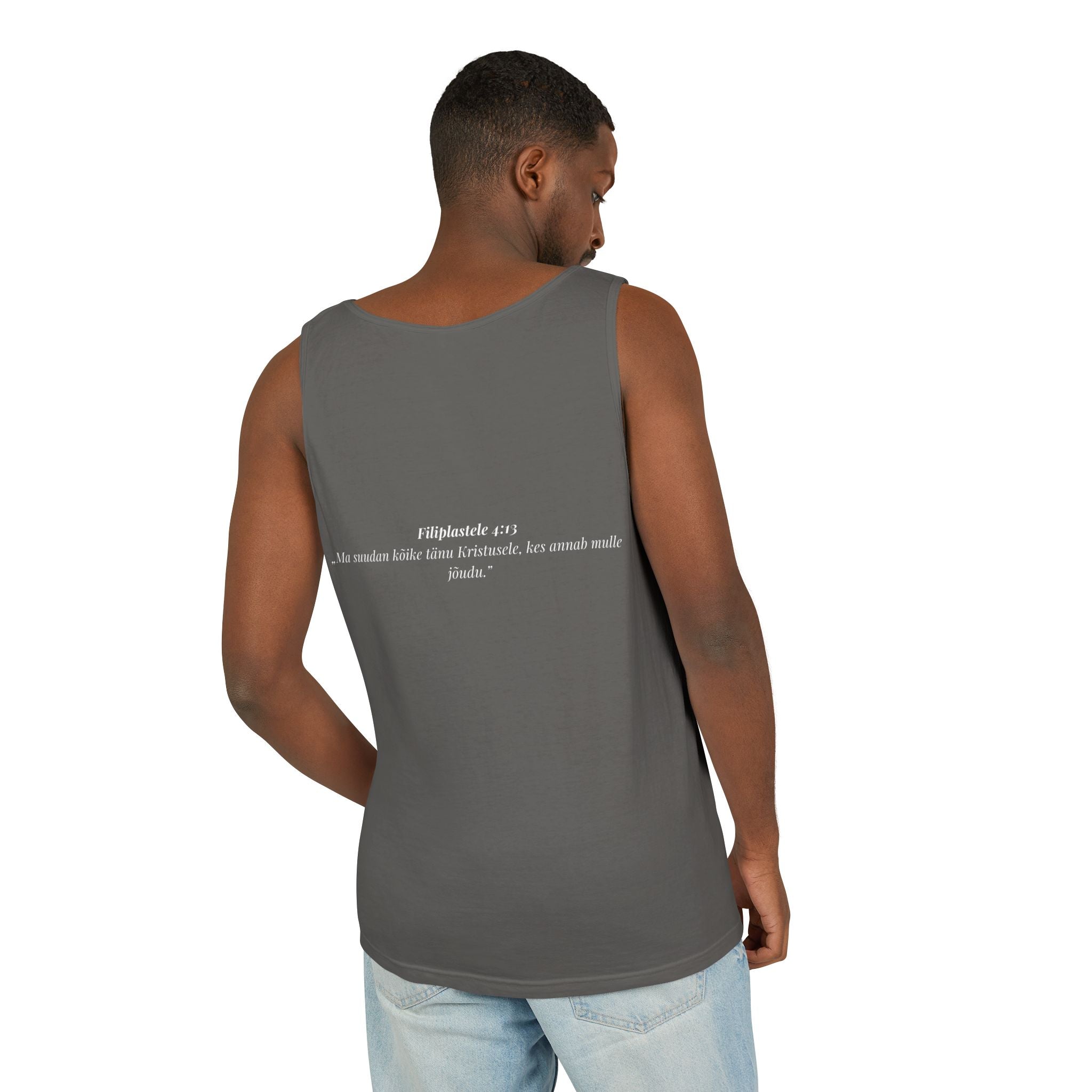 Jesus Minimalist Tank Top — Simple Gold Faith Graphic