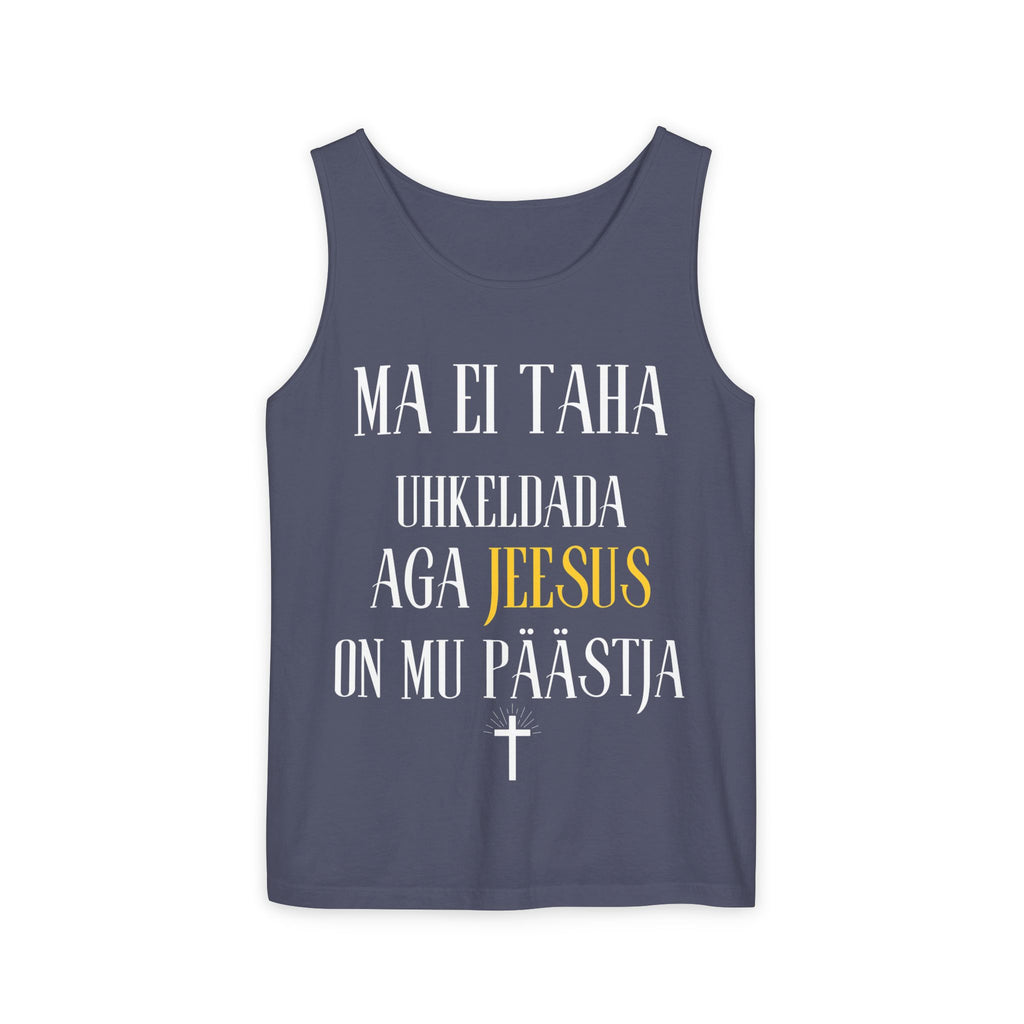 Jesus Minimalist Tank Top — Simple Gold Faith Graphic